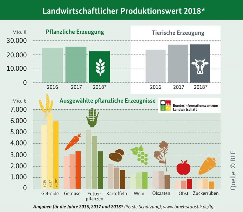 BMEL-Statistik: Landwirtschaftliche Gesamtrechnung: Erste Schätzungen für 2018