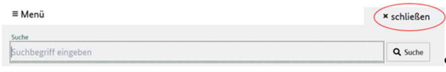 Screenshot Such-Feld schließen