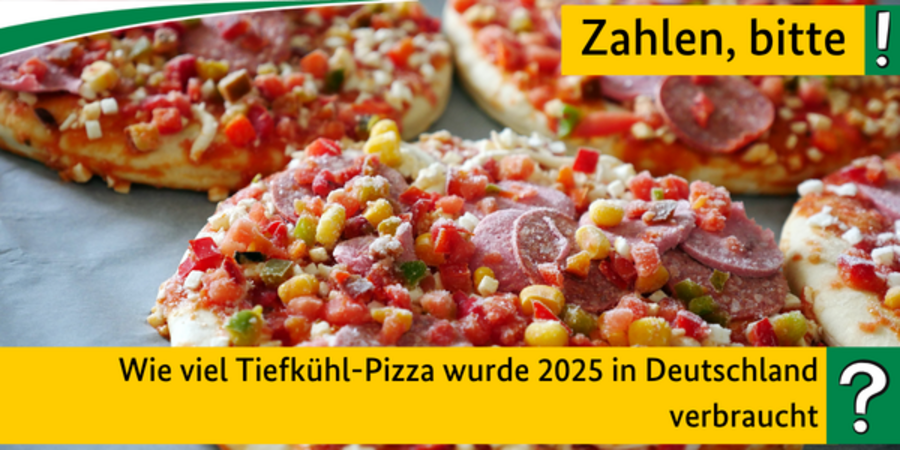 Quiz: Wie viel Tiefkühl-Pizza wurde 2025 in Deutschland verbraucht?