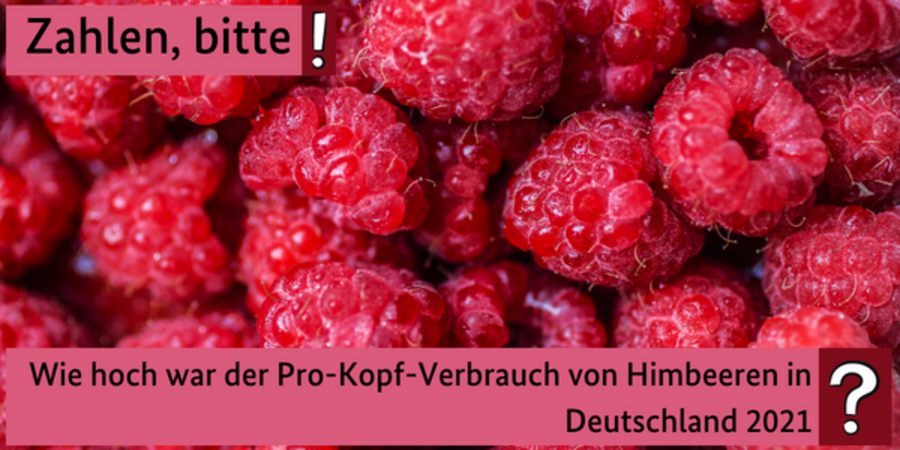 Quiz: Zahlen, bitte! - Wie hoch war der Pro-Kopf-Verbrauch von Himbeeren in Deutschland 2021?